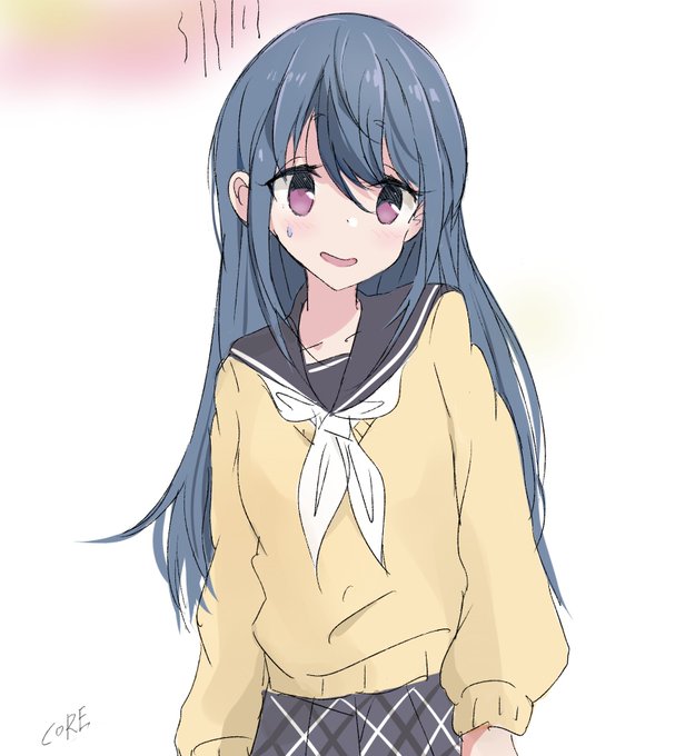 「hair down school uniform」 illustration images(Latest)