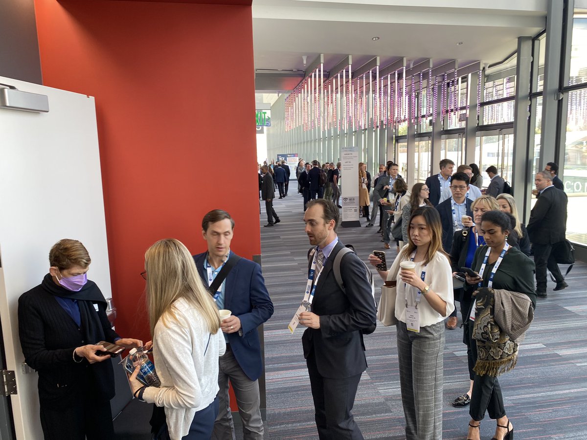 Line wrapping back 75 yards waiting to get into the #TCT2023 session on Percutaneous Mechanical Circulatory Support Monday. A couple of the innovation sessions were at capacity. One was on pulmonary embolism interventions, more on this trend cardiovascularbusiness.com/topics/clinica…