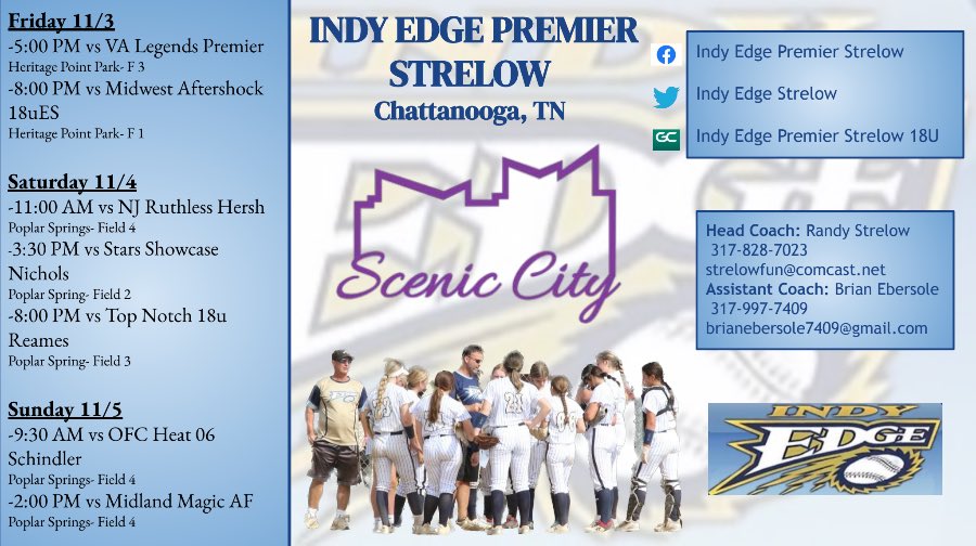 Scenic City Fall Showcase Nov3-5. Do not miss out!!!  💙💛🩵🥎🥎💪💫#livinontheedge
