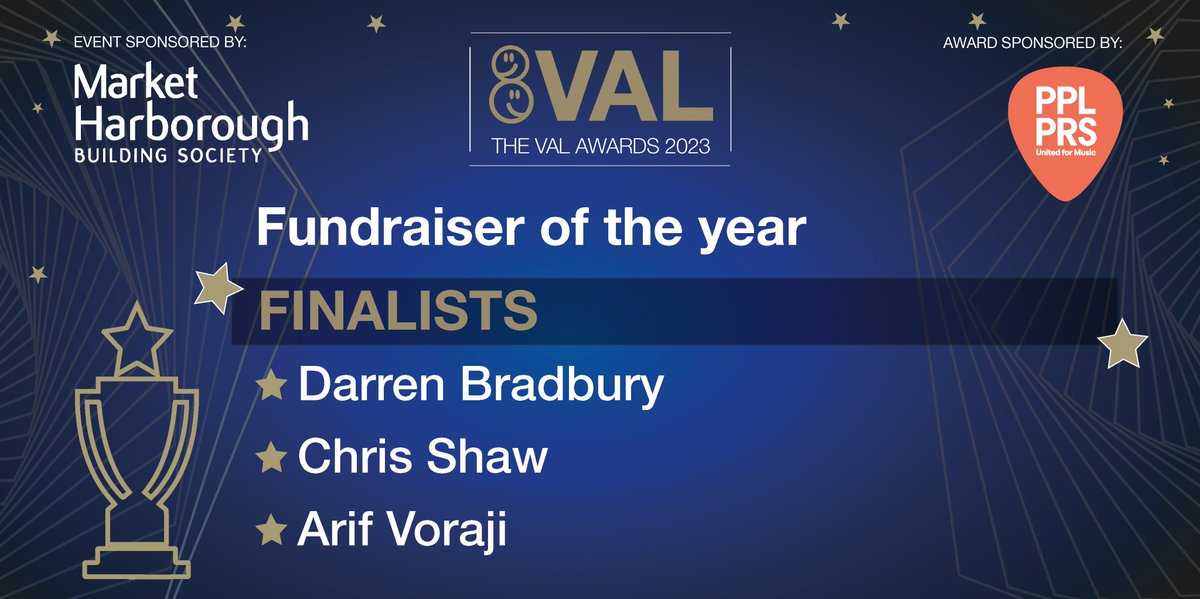 Voluntary Action LeicesterShire (VAL) (@valonline) on Twitter photo We're thrilled to announce our Finalists for #TheVALAwards23 in the following category:
Fundraiser of the Year - sponsored by: <a href="/pplprs/">pplprs</a>
<a href="/MarketHarbBS/">Market Harborough BS</a>
<a href="/FU_Media/">Fraser Urquhart Media</a> <a href="/paragonsalesuk/">Paragon Sales Solutions</a> <a href="/Kevinak_VAL/">Kevin Allen-Khimani</a> We're thrilled to announce our Finalists for #TheVALAwards23 in the following category:
Fundraiser of the Year - sponsored by: <a href="/pplprs/">pplprs</a>
<a href="/MarketHarbBS/">Market Harborough BS</a>
<a href="/FU_Media/">Fraser Urquhart Media</a> <a href="/paragonsalesuk/">Paragon Sales Solutions</a> <a href="/Kevinak_VAL/">Kevin Allen-Khimani</a>