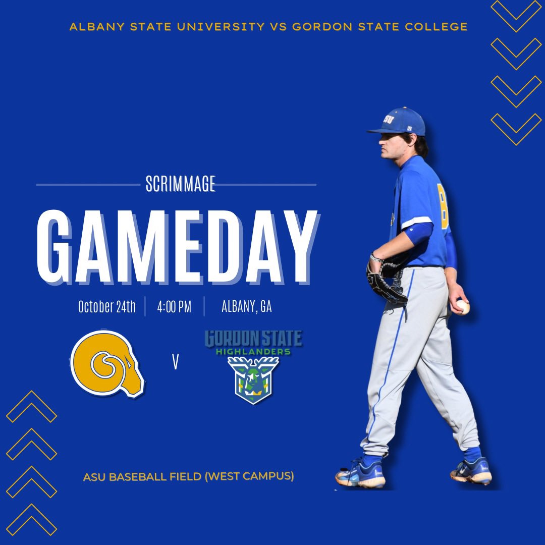 🚨Game Day🚨

The Golden Rams are back on the field today for the last fall scrimmage against Gordon State College  ⚾️

Come out and support your Golden Rams 🐏

🆚 Gordon State College 

🗓️ October 24th

⏰ 4:00 PM

📍 Albany, GA (ASU West Campus) 

#RamsUp🔥 #Ramily🔵🟡