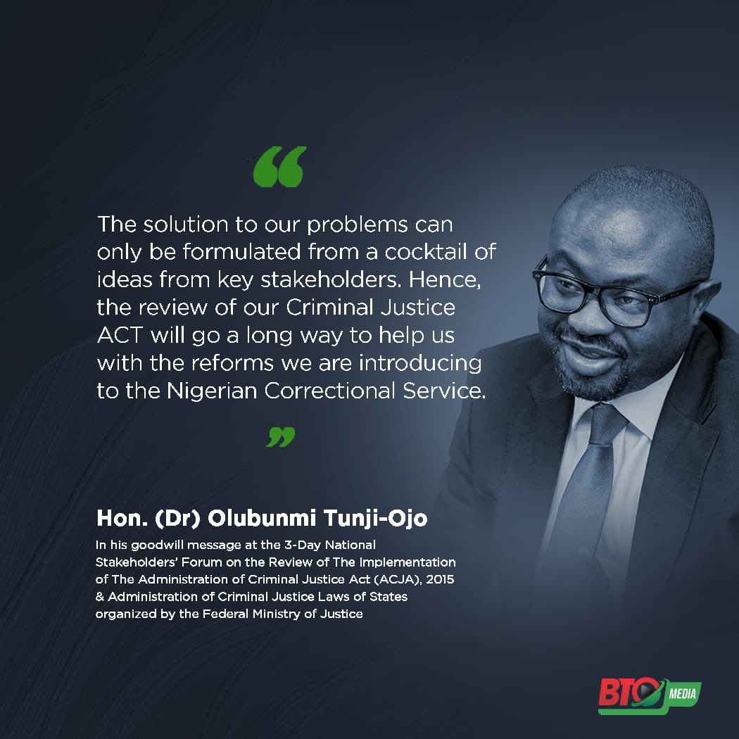 [QUOTABLE QUOTES] Quotes from the minister of interior, Hon. (Dr.) Olubunmi Tunji-Ojo on the Administration of Criminal Justice System (ACJS). #RenewedHope #SpotLightOnBTO @BTOofficial @iyaboawokoya @naijama @Abioolah @AsiwajuIsHere