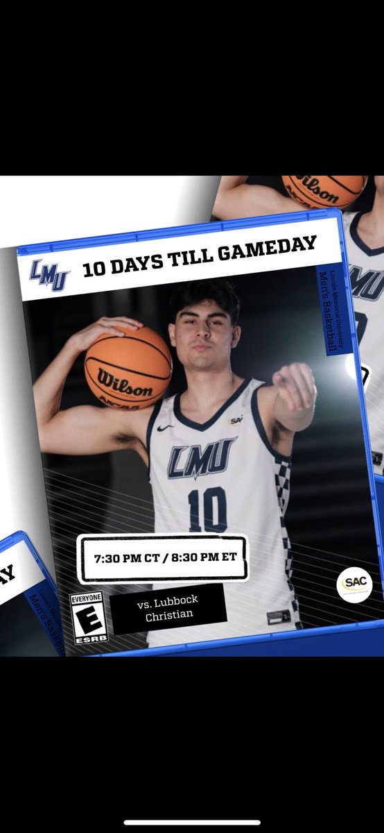 The Countdown is Here‼️

We are 10 Days Away from GameDay‼️

LMU vs. Lubbock Christian 

🗓️ November 3rd, 2023
⏰ 7:30ct / 8:30et
📍 Lubbock, Texas 

#KeepTheChip #LMUMBB 

🏀⚒️🎩🏀⚒️🎩