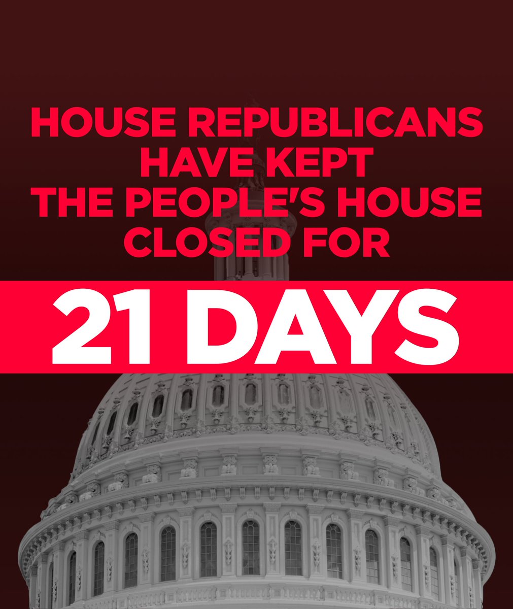 House Republicans have paralyzed the House with their division and dysfunction for the past 21 days. This gridlock has real consequences for our national security. It’s time for Republicans to abandon MAGA extremism and join us on a bipartisan path forward.