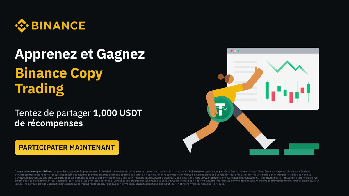 binanceafrique's tweet photo. Apprenez le Copy Trading de #Binance dans notre dernier  Learn &amp; Earn et partagez 1000$ de bonus

Pour participer :
🔸Suivez @BinanceAfrique
🔸Retweeter les posts quotidiens avec le hashtag #BinanceCopyTrading

Participez ici 👉https://t.co/ahbbZiP0al https://t.co/ttybekOCl0
