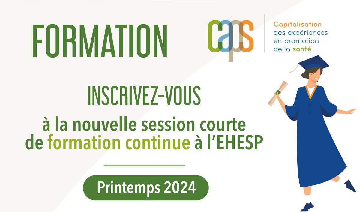 🚨 INSCRIPTIONS OUVERTES 🚨

 👩‍🎓 À partir de janvier 2024 commence une nouvelle session courte de formation continue, pour devenir accompagnateur·ice en capitalisation !

 Modalités et inscriptions 👉 buff.ly/34fvRYA

<a href="/EHESP/">EHESP</a> @Fnes_Ireps
