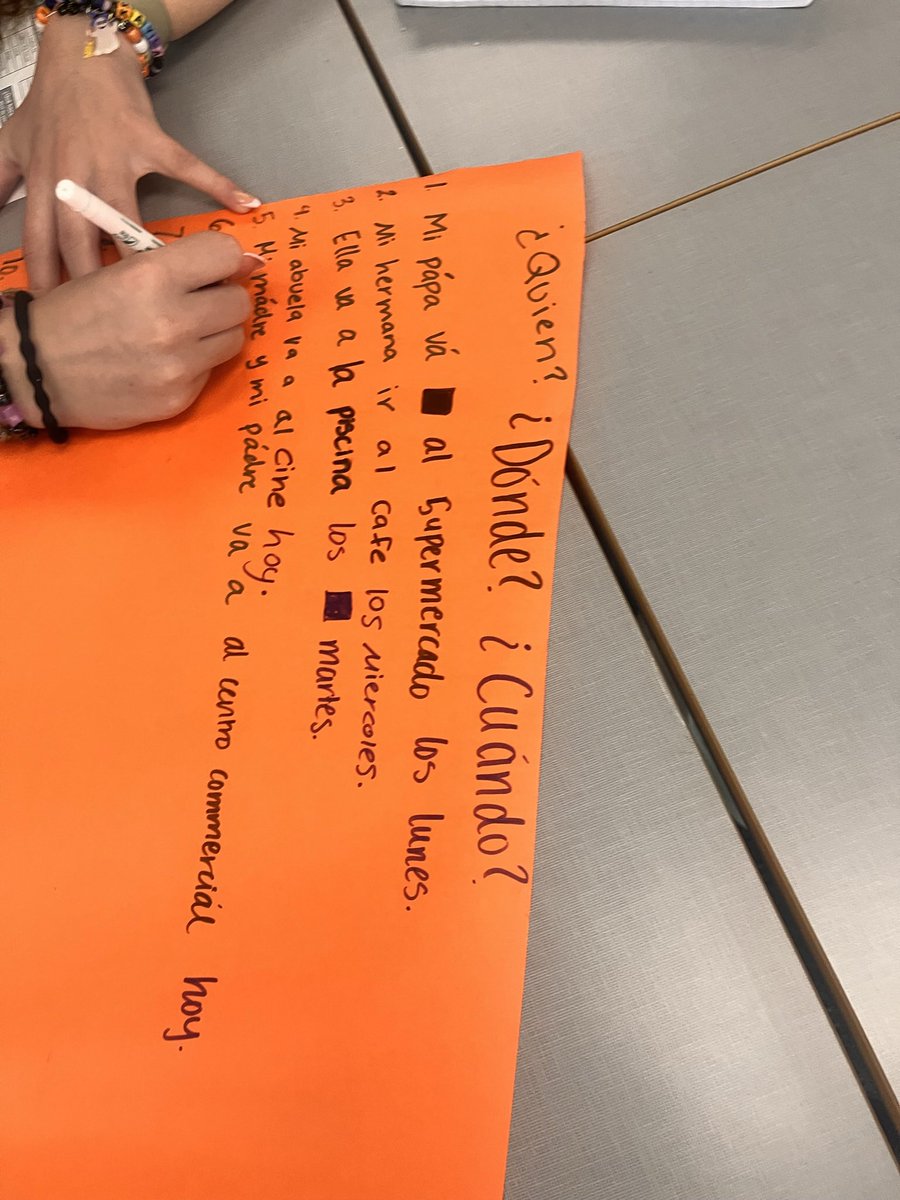 GIANT ACTIVITY SHEET ➡️ I love when SS write big! It facilitates collaboration and it is easy for me to walk around and give instant feedback to tables #winwin. ⬇️
#spanish1 #spanishteacher #somoskatyisdlote <a href="/jhslote/">JHS LOTE</a>