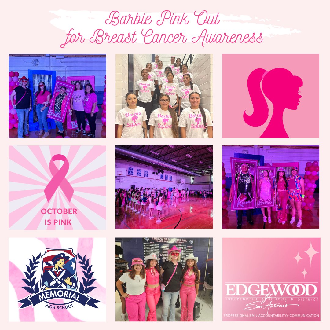 You're braver than you think -Barbie Enjoyed seeing @EISDMemorialHS pink out! Eres más valiente de lo que crees -Barbie ¡Un placer ver a @EISDMemorialHS de rosa! #BreastCancerAwarenessMonth #EdgewoodProud #PinkOut