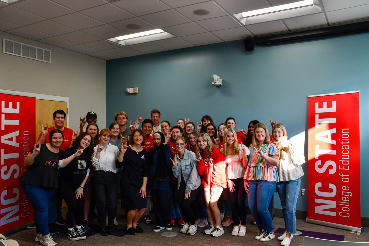 Yesterday, three-time <a href="/NCStateAlumni/">NC State Alumni</a> Christina Koch stopped by to chat with our Teaching Fellows and Transformational Scholarships Program about the importance of educators and STEM education, as well as what it means to be from eastern North Carolina. 👩‍🚀📚