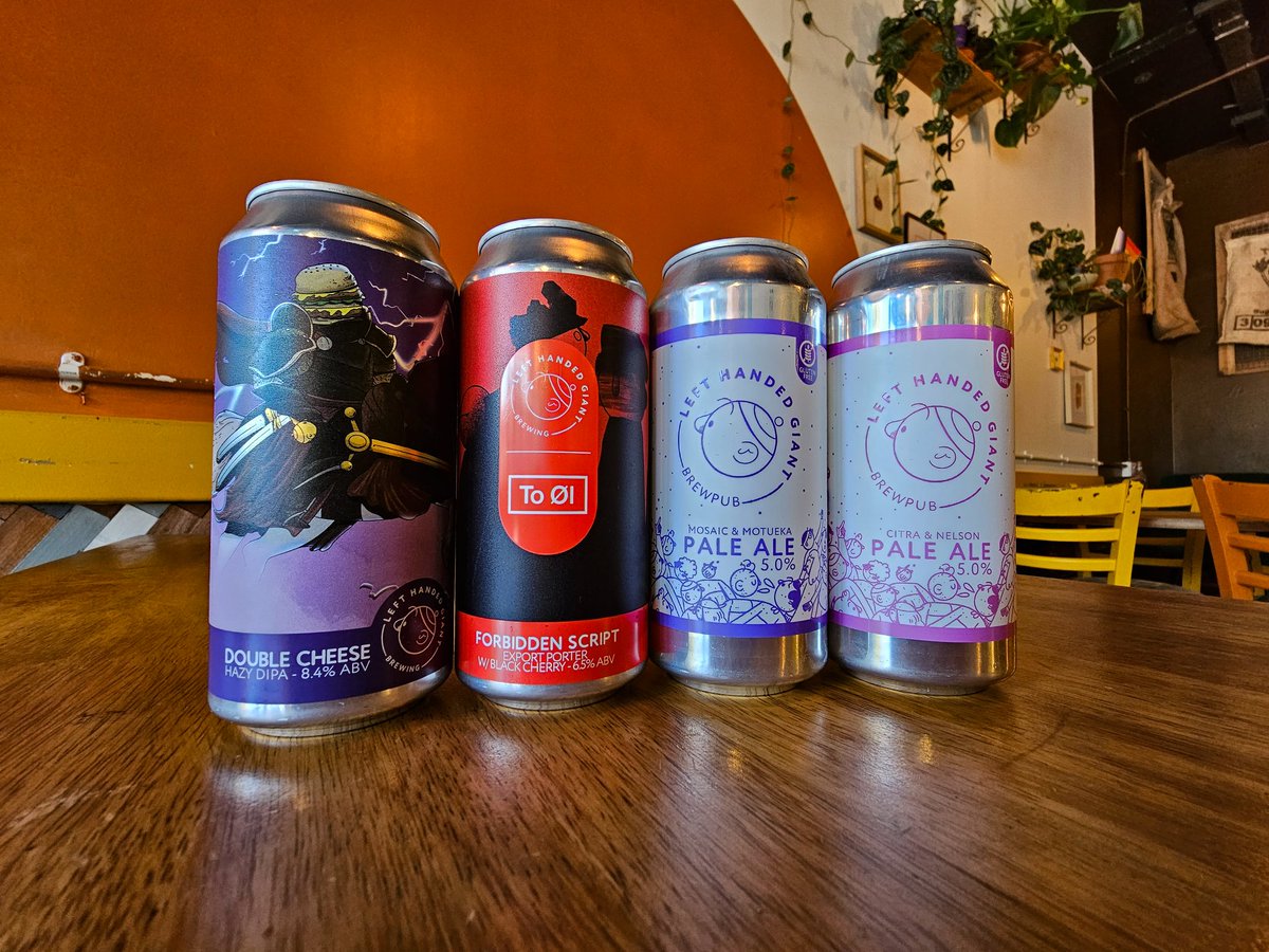 Fresh fridge stock from <a href="/LHGBrewingco/">Left Handed Giant</a> arrived today. Why not take advantage of our 10% off 4 cans (takeaway only), or sit in and crack a can to share with us 😛