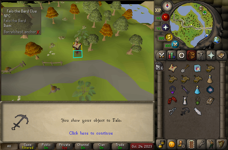 KcOSRS's tweet photo. @JagexAsh Could the Barrelchest Anchor (bh) be recognized by Falo as an anchor for his clue step? It can be completed by removing the Bounty Hunter imbue, just inconvenient. https://t.co/qHjOFgJJU8