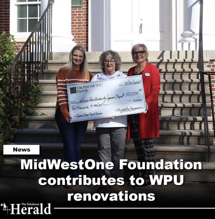 MidWestOne Foundations contributes to WPU renovations!! Check at the full story at: oskaloosa.com