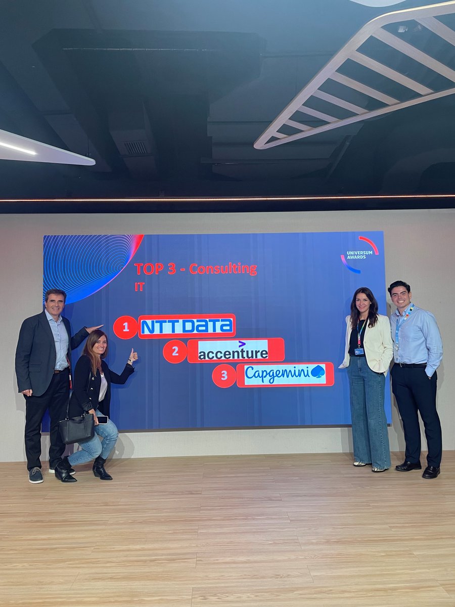 🎉NTT DATA líder en Consultoría Tecnológica en España según el ranking de <a href="/UniversumGlobal/">Universum Global</a> de Empresas Atractivas para Trabajar. Refleja nuestro compromiso y nuestro propósito de ofrecer la mejor experiencia y oportunidades para cada persona.

#NTTDATAEspaña #NTTDATADigitalLovers