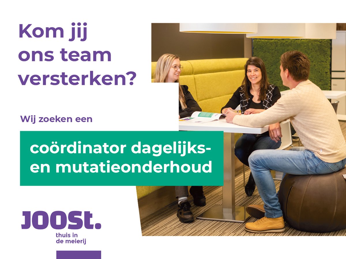 wonenbijJOOST's tweet photo. Word jij dé coördinator van ons dagelijks- en mutatieonderhoud? Leg je daarbij graag de lat hoog en neem je anderen mee in je enthousiasme? Dan zijn wij op zoek naar jou! 
https://t.co/bRHIxqGj35 
#werkenbijjoost #alseengoedebuurman #vacature #coördinator #onderhoud https://t.co/4smMqBunKP