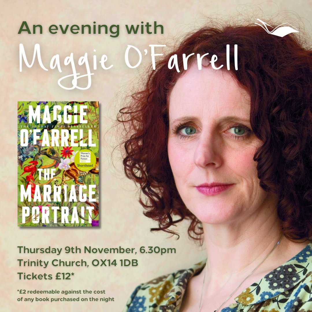 VENUE CHANGE: Due to demand we've had to change the venue for our event with Maggie O'Farrell! We'll now be at Trinity Church on Thursday 9th November. Tickets are going quickly - get yours before we sell out again! bit.ly/471EyjV