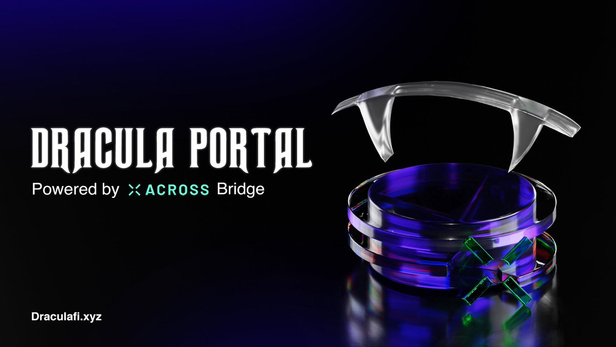 Hello Mortal, You can now bridge your assets via the Dracula Portal powered by @AcrossProtocol ! 🤝🧛‍♀️ A cross-chain bridge for L2s and rollups secured by UMA's optimistic oracle. Bridge in less than 2 minutes on average. ➡️ draculafi.xyz/bridge