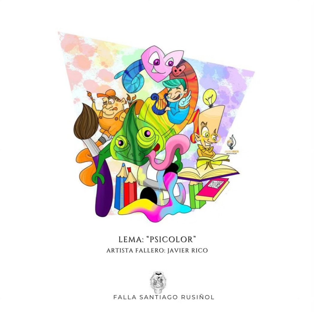 Hablardefallas's tweet photo. Desde @FallaS_Rusinyol , nos presentan los bocetos de las fallas que se plantarán este marzo de 2024: 

Falla Infantil 2024: - Lema: “Psicolor” - Artista: Javier Rico 

Falla Mayor: - Lema: “No es país per a vells” - Artista: Javier Rico.

Ilustrador de los bocetos David Garcia. https://t.co/0iQs0RpKdT