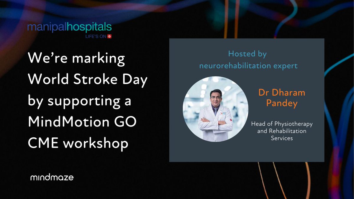 Our team in India has been invited as Faculty to a Continuing Medical Education credit workshop dedicated to our MindMotion GO treatment solution on #WorldStrokeDay (29 October). The workshop will be hosted by Dr. Dharam Pandey, a leading neurorehab clinician in India.