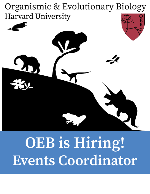 We are hiring an Events Coordinator for our administrative office! OEB holds many exciting events throughout the academic year &amp; we're looking for a dynamic, experienced person to join the OEB Admin team!  Apply today!
tinyurl.com/wrwnsjt8 #harvardjobs #events #workatharvard