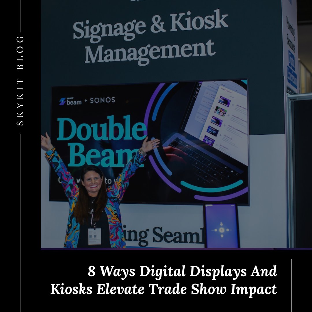 WeAreSkykit's tweet image. 🌟 Discover the &quot;8 Ways Digital Displays and Kiosks Elevate Trade Show Impact&quot; in our latest blog post. Unlock the full potential of your trade show booth today! 
hubs.ly/Q025xTK80
 #TradeShowTech #DigitalDisplays