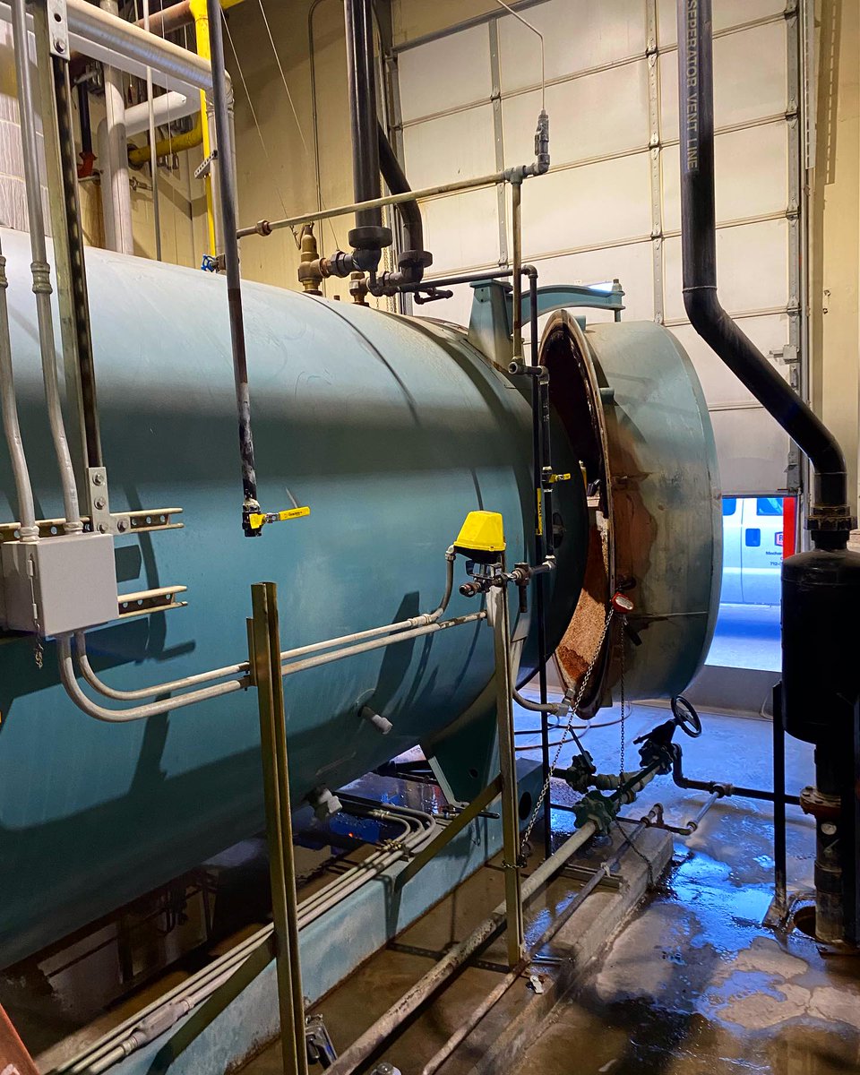RasMech's tweet image. We are midway through installing a 3/4” bypass line in this boiler’s continuous surface blowdown piping. This will allow our customer to redirect water around their heat exchanger when they need to perform maintenance tasks. #mechanicalpiping #boilers #steam #bypassline