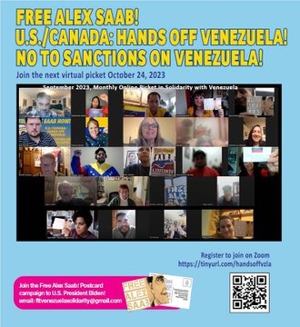 》@alisoncolette
#FreeAlexSaab y #HandsOffVenezuela
Te invita Hoy 7pm, piquete mensual 
Invitados
@anahiarizmendi de @unamujeroficial
@GranadosCeja de @venanalysis
@medeabenjamin de @codepink 

tinyurl.com/handsoffvzla

#5VecesSi