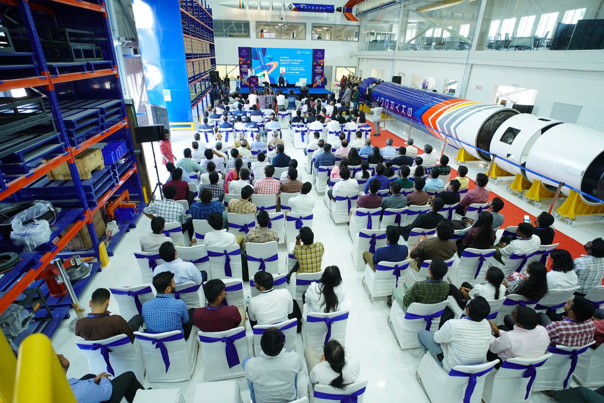 TheYouthPlus's tweet photo. India's first privately designed &developed space faring rocket #Vikram_1 by @SkyrootA at their new HQ 'MaxQ' in #Hyderabad . Skyroot was the first #Indian firm to Upper atmosphere, Nov 2022 Orbital Vikram-1 will fly Q1, 2024 #india. https://t.co/yhxrymHjll