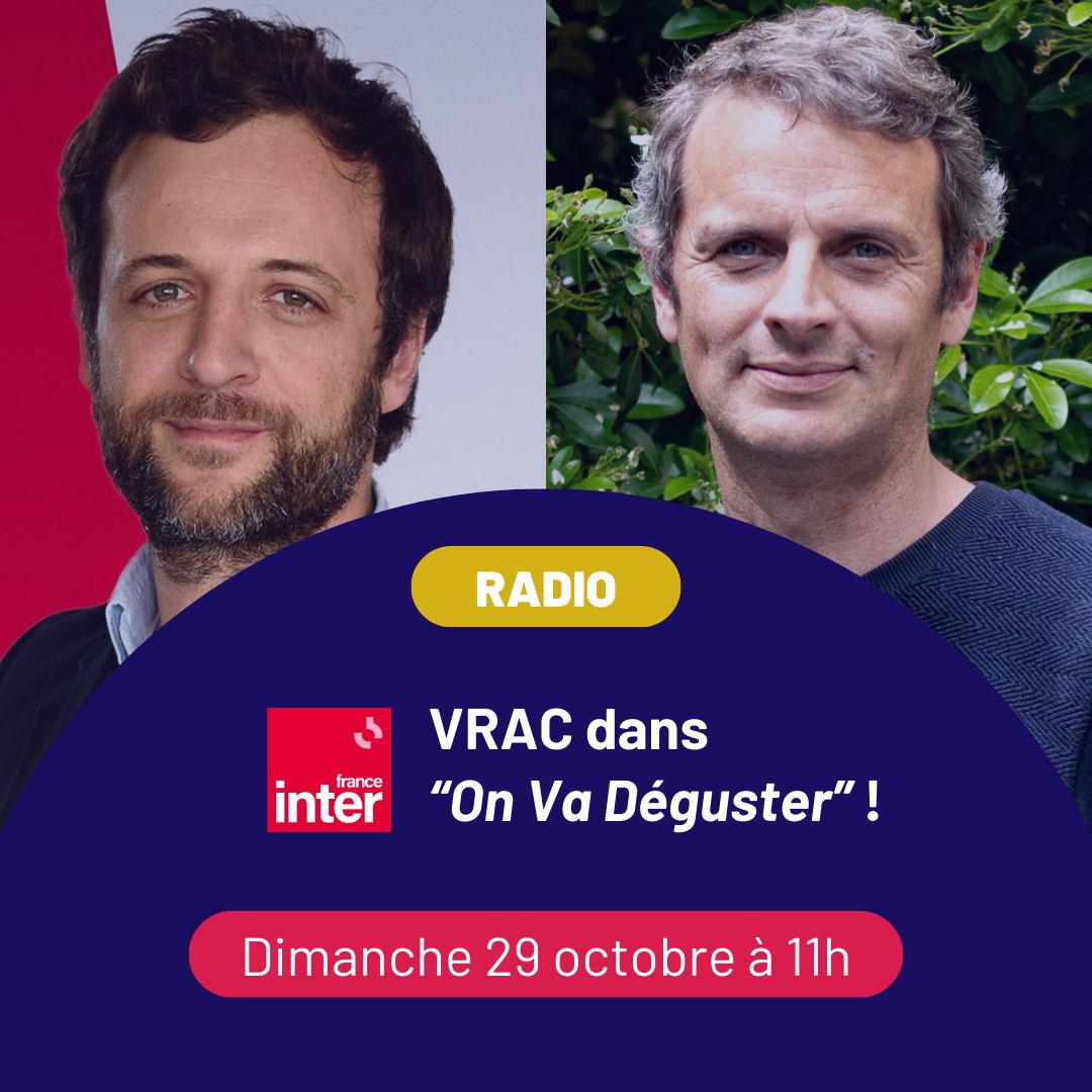 [Événement 📻] Ce week-end, on n'oublie pas de changer d'heure... Et d'écouter <a href="/franceinter/">France Inter</a> à 11h !
Retrouvez <a href="/boris_tavernier/">Boris Tavernier</a> bien accompagné, dans une émission spéciale #OnVaDéguster <a href="/frgaudry/">François-Régis Gaudry</a>
🔴 Dimanche 29 octobre à 11h / Sur les ondes ou en direct ⤵️
radiofrance.fr/franceinter/di…