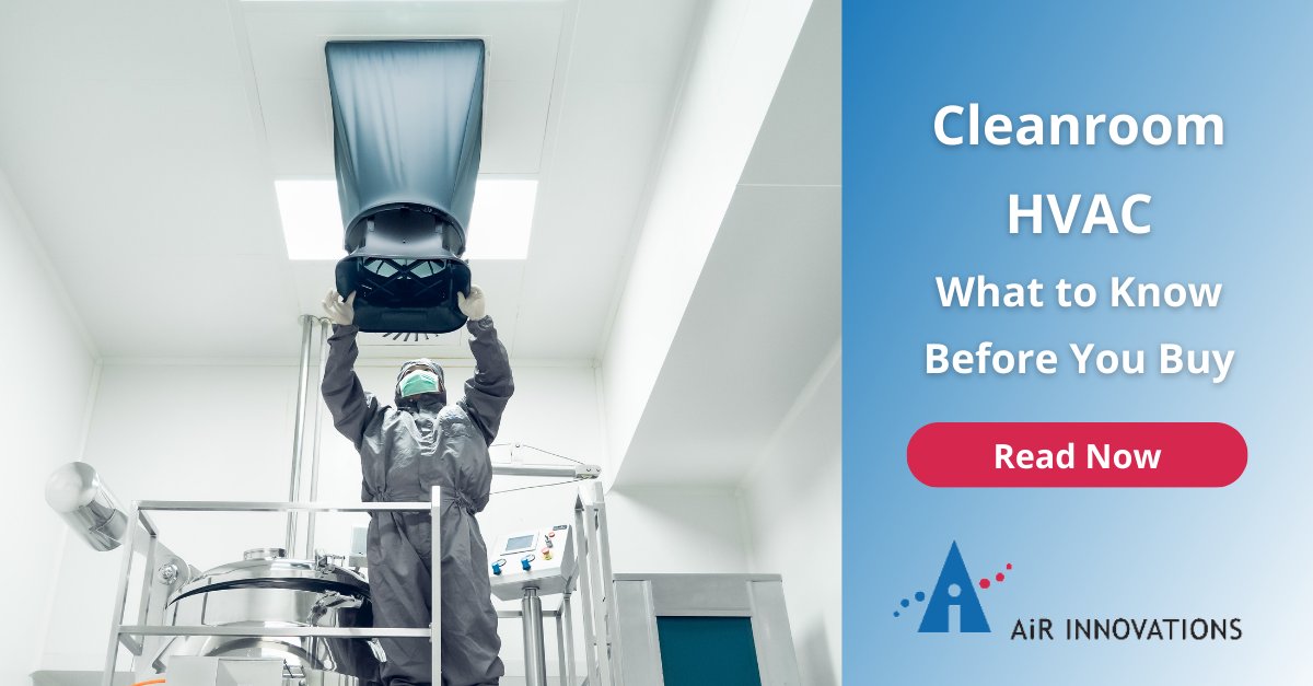 Selecting the optimal cleanroom HVAC system requires careful consideration of heat loads, air exchange rates, exhaust needs, and more.

Read our latest blog post to learn what else to consider: bit.ly/3Sc3Zvh

#CleanroomHVAC #AirQuality #HumidityControl #AirInnovations