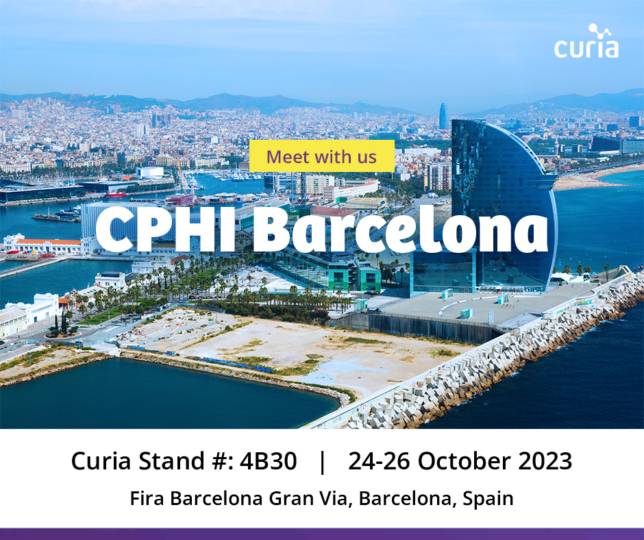 CuriaCDMO's tweet image. It has started! Our experts are waiting for you at #CPhI2023 in Barcelona, Spain!
Come meet with us! ow.ly/2Gpp50PC46s

#CPHIBarcelona2023 #CPhIWW