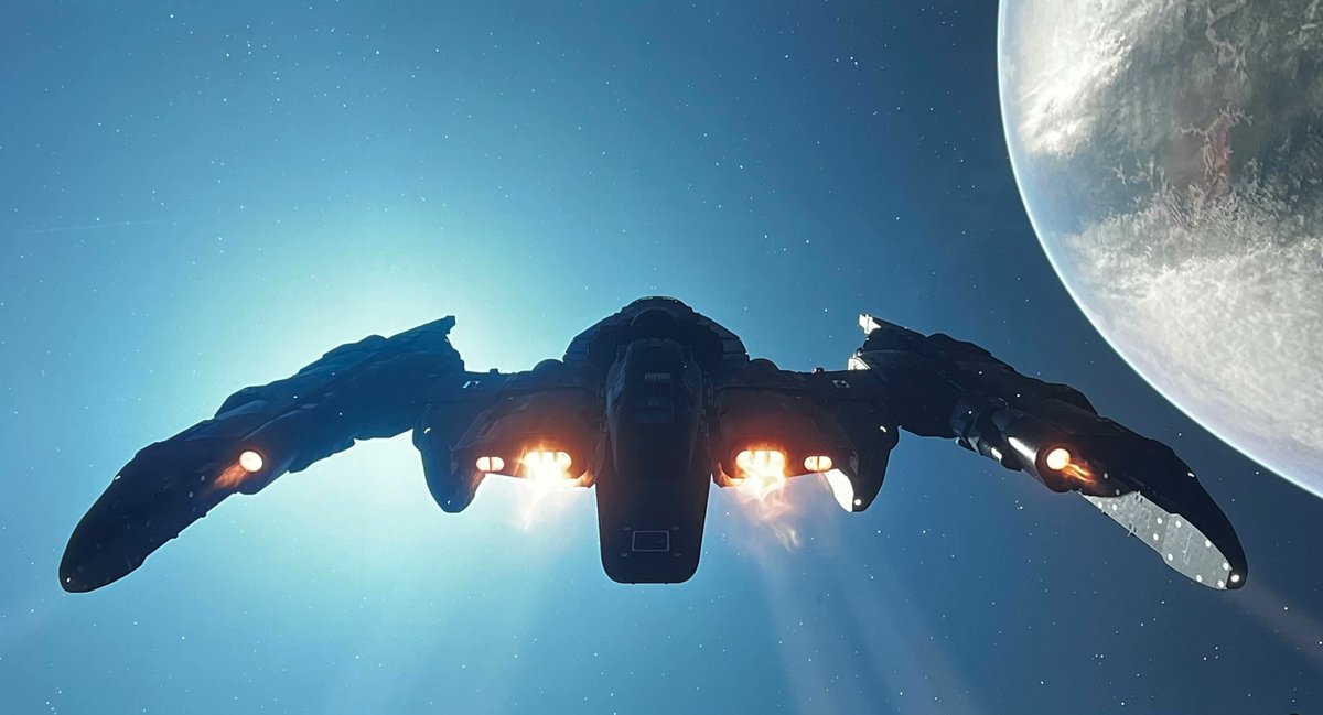 StarfieldGame's tweet photo. From Gotham to the Settled Systems 🦇

🛠️ #Starfield Batwing built by u/Low_Establishment618 https://t.co/WDJa8csujl https://t.co/ct140fgDhZ
