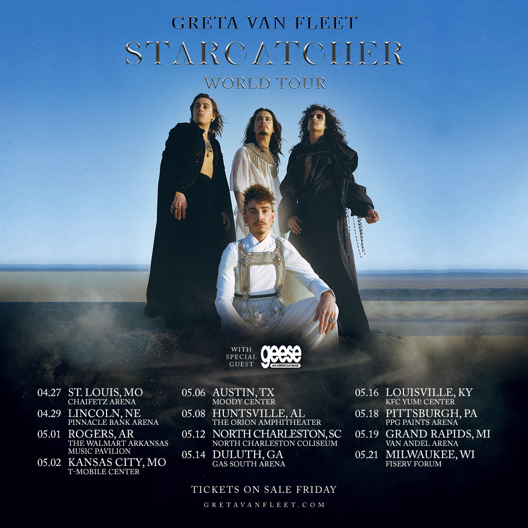 We are pleased to announce additional stops on the Starcatcher World Tour in 2024 with special guest @geese_band! Tickets available Friday at 10AM local time: gvf.lnk.to/starcatchertou… Enter the Electric Tomb for early ticket access: gvf.lnk.to/electrictomb