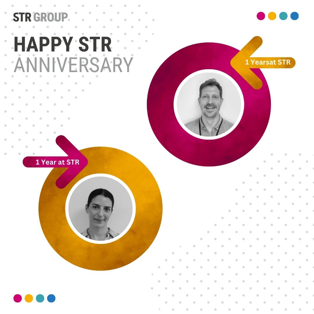 Happy work anniversary to Erin Curley and Matthew Rawlinson, who celebrate their 1-year milestones at STR Group 🍾🍾🍾

We appreciate all the hard work you do for STR and look forward to celebrating your next achievements!

Enjoy your vouchers and sweet treats!