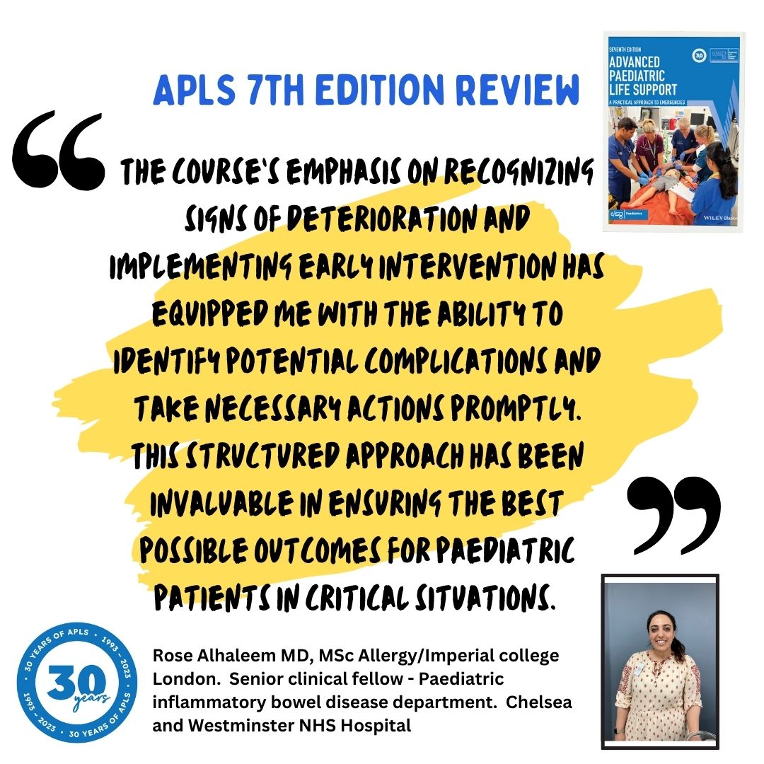 <a href="/_ALSG_/">ALSG</a> is launching APLS 7th edition in Nov and has run two pilots which has allowed some slight modifications, as well as giving candidates the opportunity to experience the embedded faculty member, a new approach. Here’s what Rose Alhaleem said. #APLS7 #APLS30yrs <a href="/RCPCHtweets/">RCPCH</a>