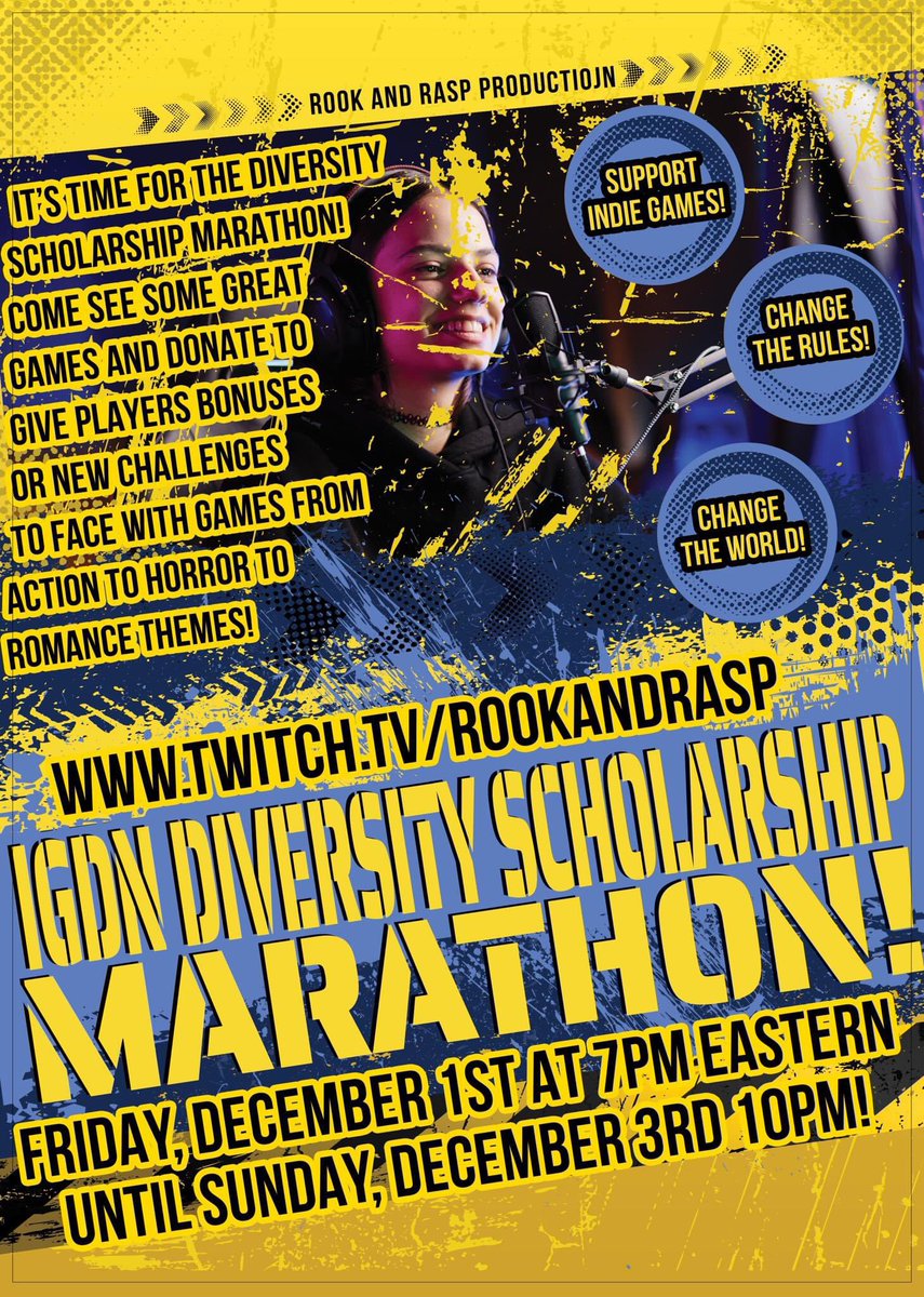 A little over a month a way: change the rules, change the world!

Come join our three day marathon to see marginalized creators uplifted!

#ttrpgcommunity #ttrpgfamily #TTRPGs