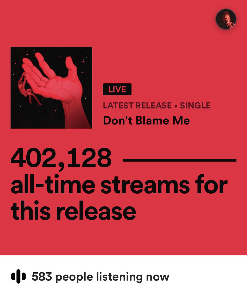 It’s looking like this song is going to have half a million listens on its first week and I’m honestly blown the fuck away