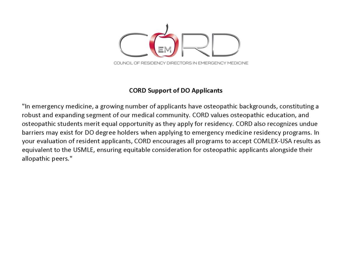 ICYMI: Read the newly released statement from CORD showing support for DO applicants. 🍎
