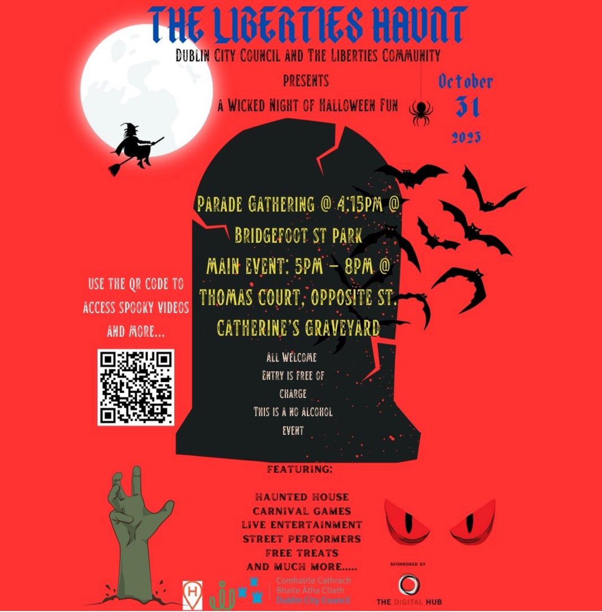 The spooktacular Liberties Haunt returns this Halloween with a ghoultastic parade from 4.15pm and fun and games and live entertainment from 5pm in Thomas Court. It promises to be a wicked night! Entry is free of charge

#Halloween #LoveTheLiberties #LibertiesHaunt