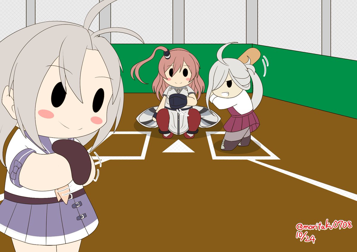 艦これ「艦娘達のスポーツの秋みんなでたのしくやきゅうしようよ!#艦これ版深夜の真剣お絵描」|MORITAのイラスト