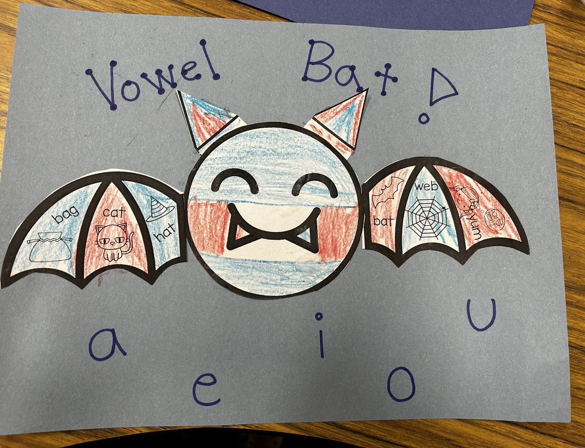 Today we made CVC Vowel Bats to review our short vowel sounds 😊 It was batty! 🦇 #RTIReading #Tier3 #shortvowels