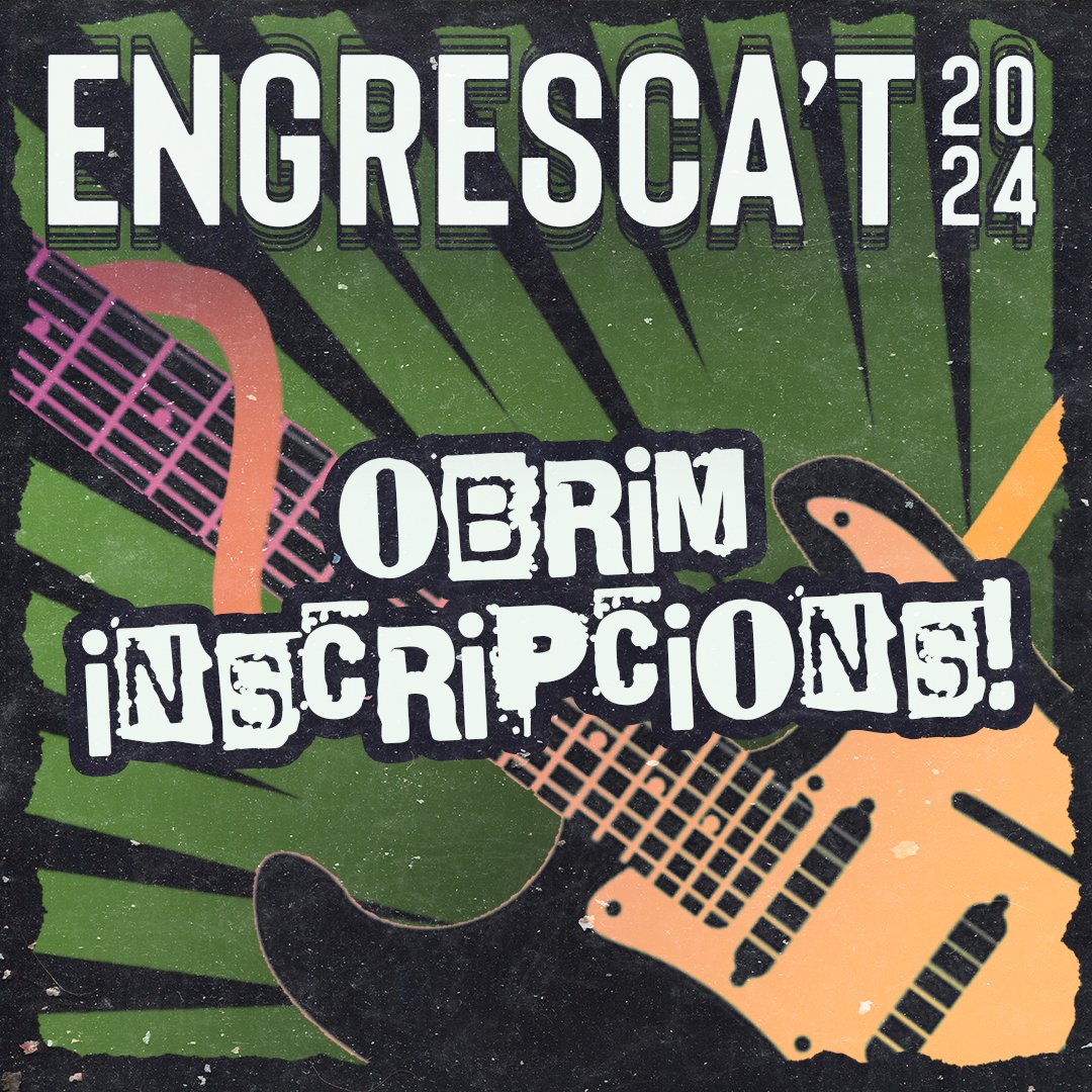 🚀Les inscripcions de l'Engresca't 2024 ja estan obertes🚀

👉Per inscriure't, visita la nostra web a la bio i completa el teu perfil.

No ho deixis per més tard, aquesta és la teva oportunitat per brillar a Engresca't 2024!🌟🎶

#Engrescat #Engrescat2024 #concurs #musicaemergent