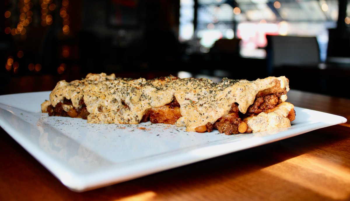 Try our quroti to begin your dining experience with us! It’s a traditional Afghan appetizer starting with Afghan flatbread, with a minced beef and lentil qorma, topped with a warm, savory yogurt, dried mint and a sprinkle of cayenne.