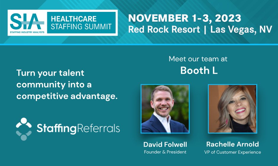 StaffReferrals's tweet image. Our team is heading out to Las Vegas next week for @SIAnalysts&apos; Healthcare Staffing Summit! Hope to see you there! 

hubs.la/Q026yXb30

#HCStaffSummit #healthcare #staffing