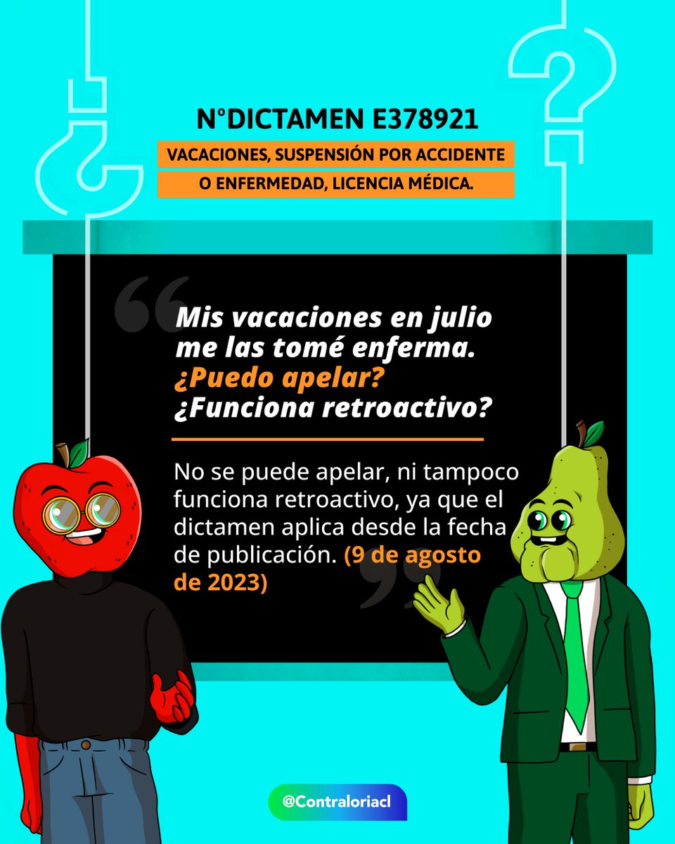 En relación al dictamen E378921 sobre feriados legales y licencias médicas, Apel 🍎y Peraldo 🍐están aquí para proporcionar respuestas a las preguntas más importantes que han quedado pendientes.