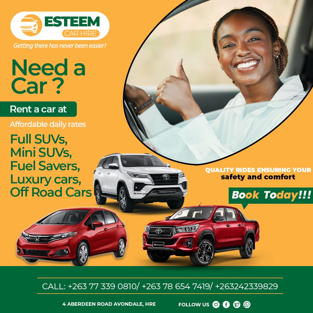 Our car rental deals are second to none. Get in touch with us on +263715974081. #carhire #carrental #esteemcarhire @EsteemComms @takemorem1 @zimlifestylemag @IdeasZaka @alickmacheso3