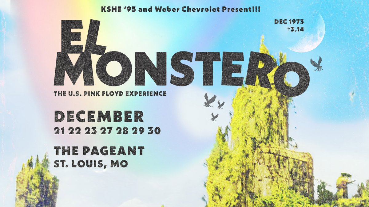 KSHE 95 (@kshe95) on Twitter photo 7TH SHOW ADDED: KSHE 95 & <a href="/WeberChevrolet/">Weber Chevrolet Creve Coeur</a> present <a href="/El_Monstero/">El Monstero</a>: The U.S. Pink Floyd Experience at <a href="/ThePageantSTL/">The Pageant</a> on Wednesday, December 27th! Tickets on sale this Friday at 10am --> bit.ly/kshemonstero 7TH SHOW ADDED: KSHE 95 & <a href="/WeberChevrolet/">Weber Chevrolet Creve Coeur</a> present <a href="/El_Monstero/">El Monstero</a>: The U.S. Pink Floyd Experience at <a href="/ThePageantSTL/">The Pageant</a> on Wednesday, December 27th! Tickets on sale this Friday at 10am --> bit.ly/kshemonstero