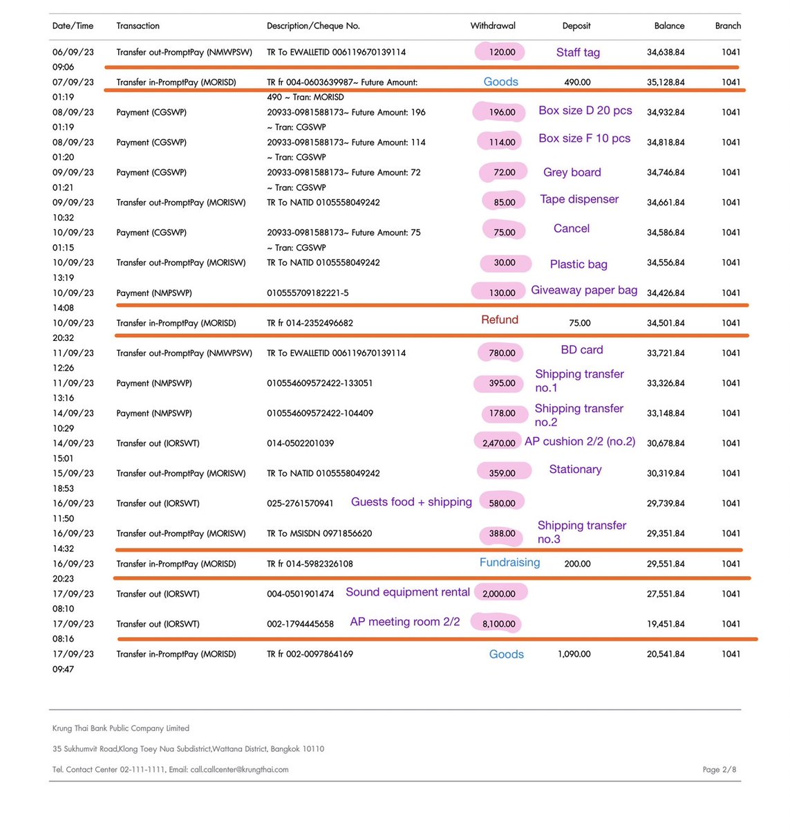 us_support_us's tweet photo. [Statement] Happy US' Day 2023 
รายได้ที่เหลือจากการหักค่าใช้จ่าย จำนวน 18,073.84 บาท จะโอนเข้าบัญชีมูลนิธิคนตาบอดแห่งประเทศไทย ทั้งหมด (1/2)

@usnttr

#usnttr
#Ourus
#Happy27thUSday
#ProjectUsBD2023 https://t.co/dZrPl2or0o
