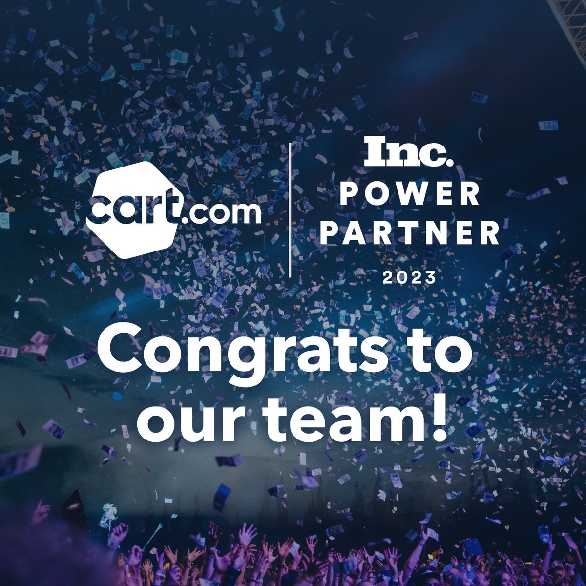 Congratulations 🎉 to our team—Cart.com made Inc. Magazine's 2023 #PowerPartner Awards 🤝 as part of a group of top B2B companies across the globe. 

👀 Read full announcement here: bit.ly/4714Y5p

#partnerships #B2B #incmagazine #incpowerpartner