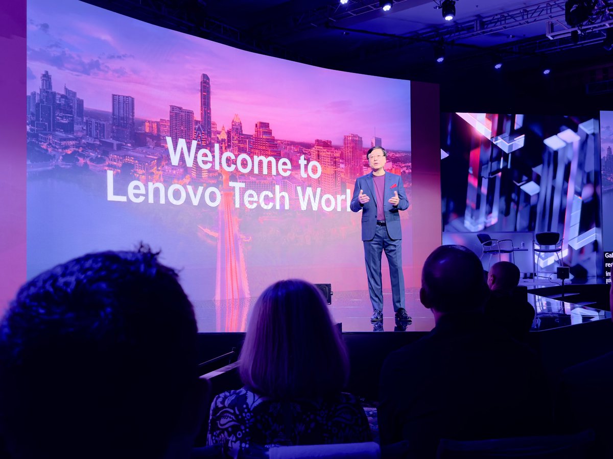CEO of <a href="/Lenovo/">Lenovo</a> <a href="/YuanqingYang/">Yuanqing Yang</a> sets the tone for the day at #LenovoTechWorld They are not only focusing on AI, but they’re planning on driving it to every aspect of our lives. #LenovoIN