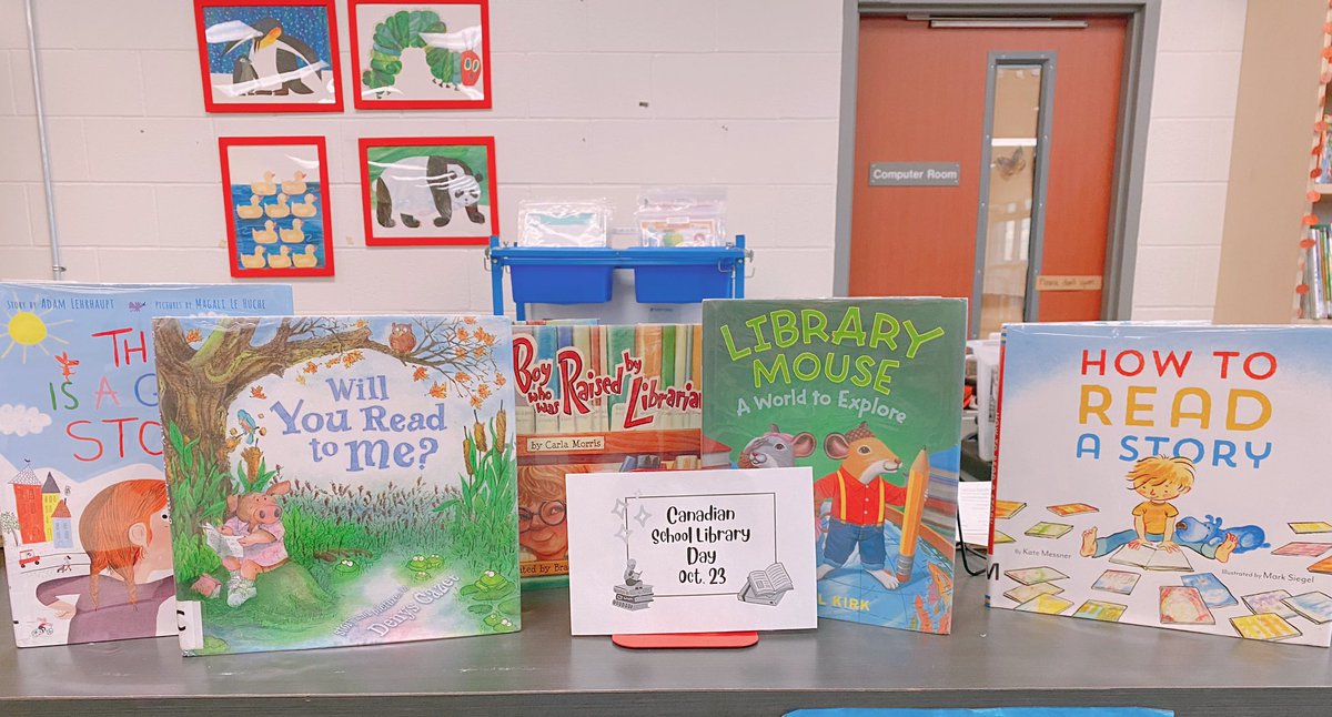 LibraryStPeter's tweet image. In celebration of #CanadianSchoolLibraryDay and #CanadianLibraryWorkersDay here are some super fun books involving reading and libraries 📚✨!